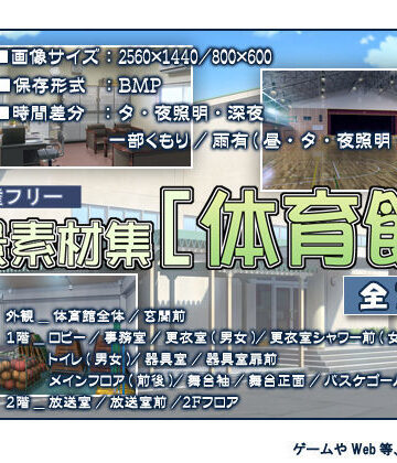 イラスト・CG集【著作権フリー背景素材集［体育館］】T.O.P.評価