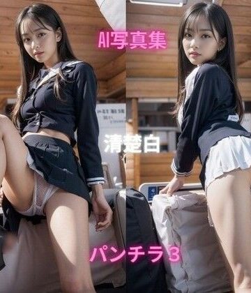 制服【AI写真集 清楚白 SHIRO SEISO パンチラ3】Premium AI Girls評価
