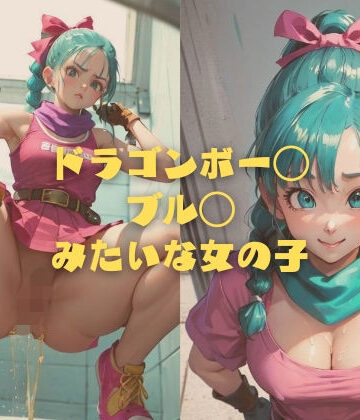 イラスト・CG集【ドラゴンボー◯ ブル◯ みたいな女の子】縦軸と無花果評価